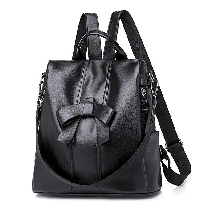 Women Anti-Theft Backpack Purse PU Leather Waterproof girls Rucksack Bow Shoulder Bag