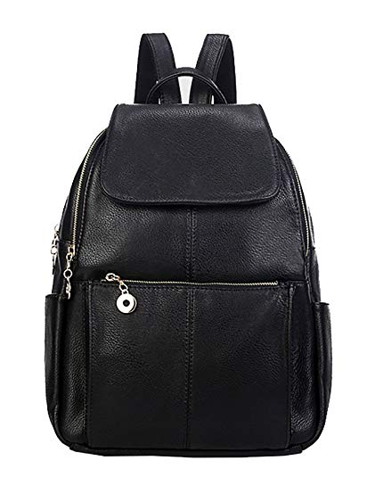 TSRHFGT Women Leather Backpack Casual Travel Bag Sturdy Satchel School Bag For Girls Leisure Outdoors Purse