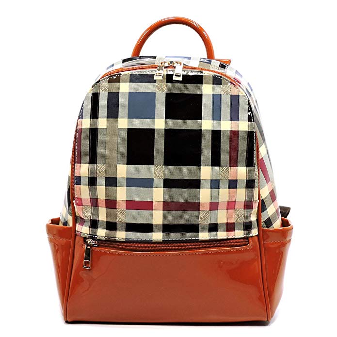 Tartan Plaid Check Backpack Handbag Purse