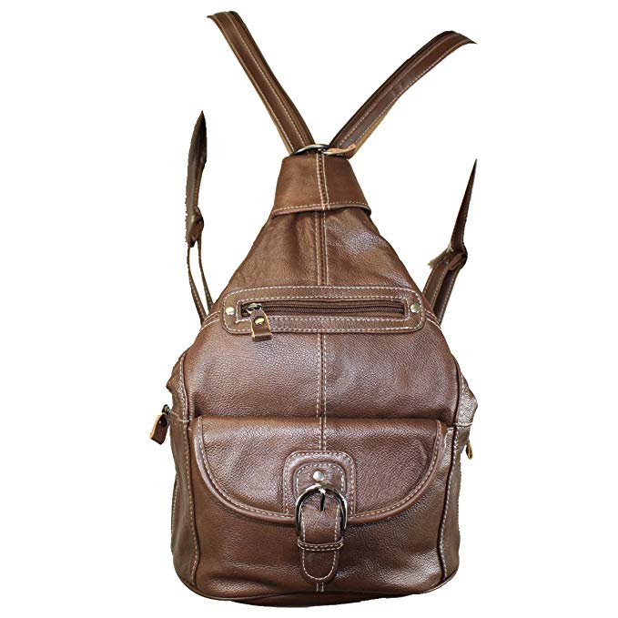 Women's Leather Sling Purse Handbag Convertible Shoulder Bag Tear Drop Backpack