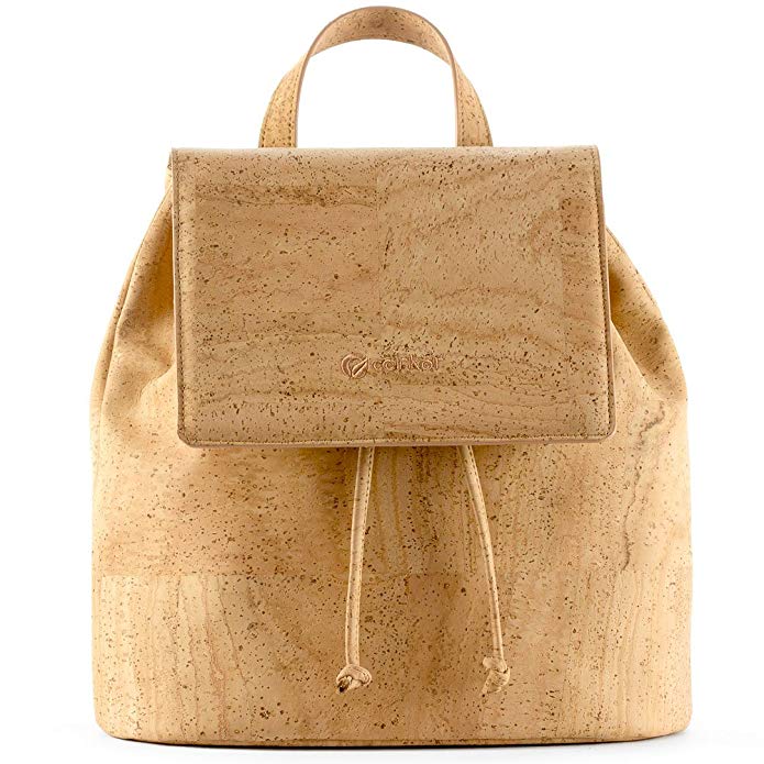 Corkor Cork Backpack - Vegan Handbag For Women Top Flap Back Pack Travel School