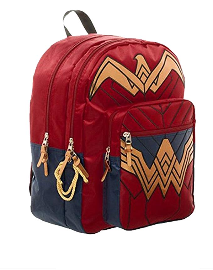 YOURNELO Women's Cool Wonder Woman Canvas School Backpack Bookbag