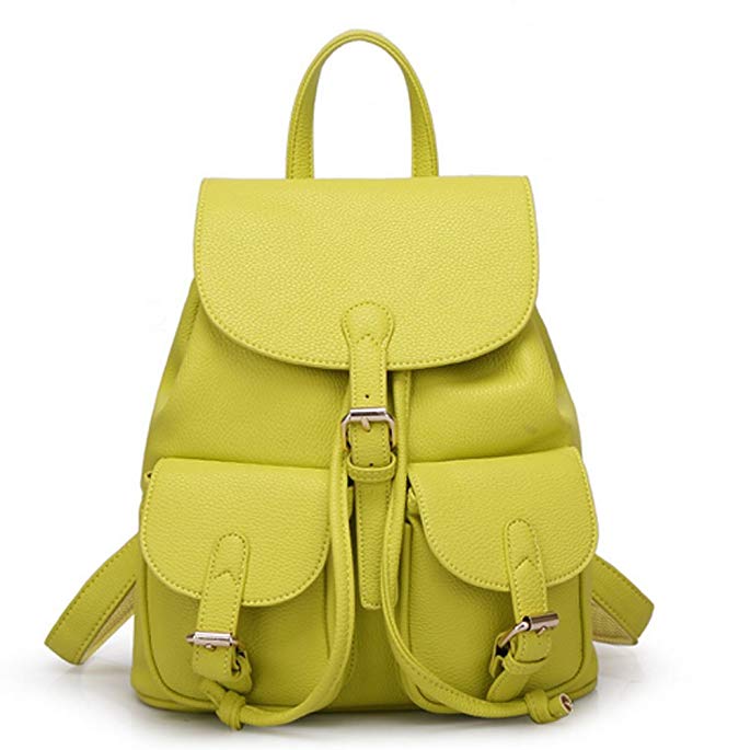 Buenocn Women Soft Leather Lovely Backpack Cute Schoolbag Shoulder Bag Shy360 (green)