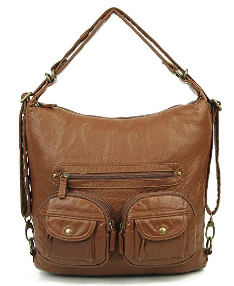 Convertible Purse - Both Backpack and Shoulder Bag in Soft Vegan Leather