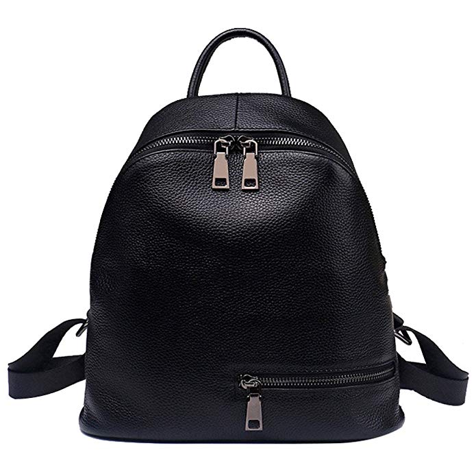 NEW Fashion Black White Blue Real Genuine Leather Women Backpack Shoulder Bags Ladies Pocket Schoolbags Female