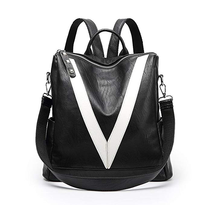 V Women Backpack Purse Waterproof Leather Multifunctional Backpack Purses Backpack Anti-theft Lightweight Shoulder Bag