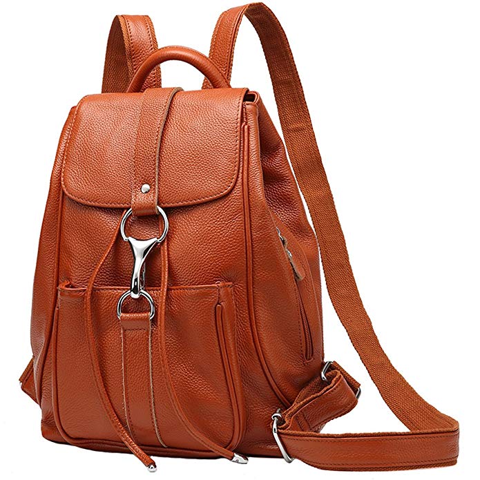 TUBACKPACK Soft Genuine Leather Backpack Handbags for Women's Satchel Shoulders Bag for Girls