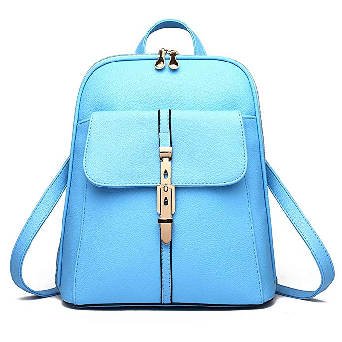 Forkidlove® New Fashion Women Girl Leather Mini School Bag Travel Backpack Rucksack Shoulders Bag (Sky Blue) ® New Fashion Women Girl Leather Mini School Bag Travel Backpack Rucksack Shoulders Bag (Sky Blue)