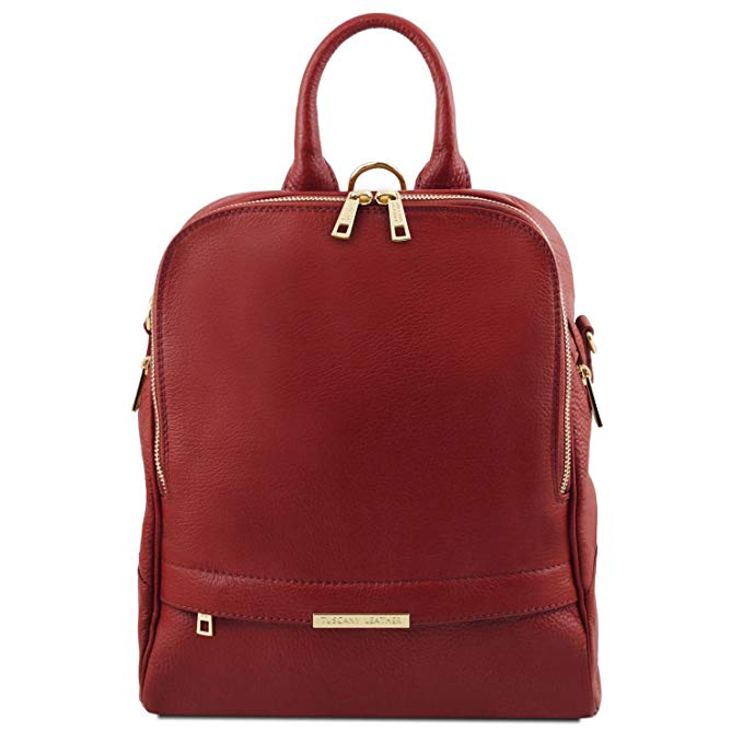 Tuscany Leather TLBag Soft leather backpack for women Red