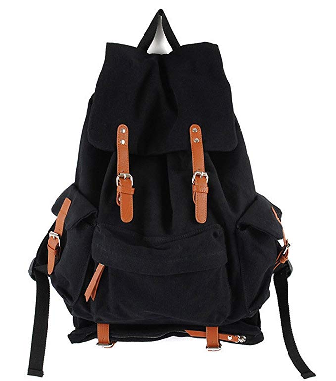 Genda 2Archer Canvas Hiking Traveling Backpack Stylish Shoulder School Bag