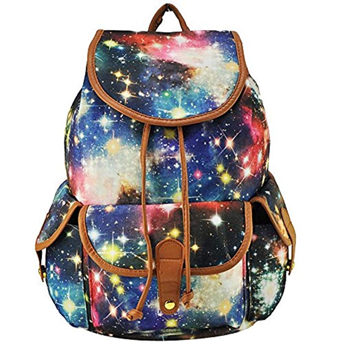 MiCoolker Cute Printed Star Print College Style Casual Daypack Backpack Travel Bag for Teens Women Girls