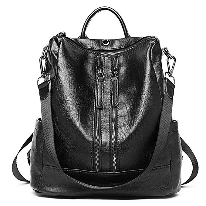 ZUNIYAMAMA Casual Purse Fashion School Leather Backpack Bag Mini Backpack for Women & Teenage Girls black waterproof