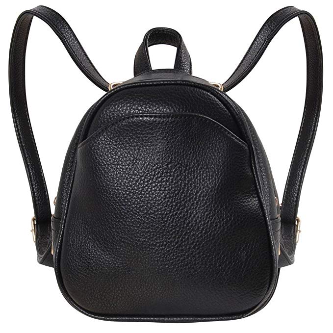 Humble Chic Mini Vegan Leather Backpack - Convertible Shoulder Purse Handbag Tiny Crossbody Bag, Black