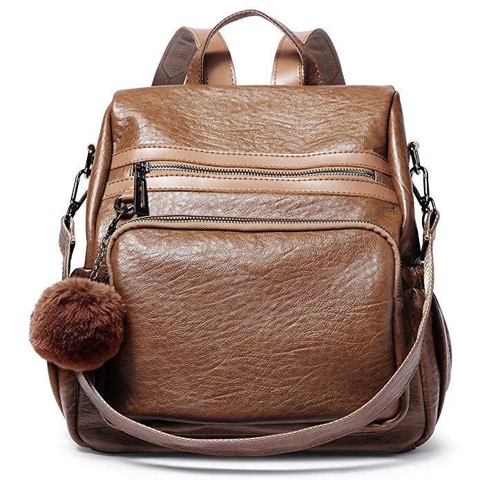 Backpack Purse for Women PU Leather Fashion Travel Detachable Covertible Ladies Shoulder School Bag