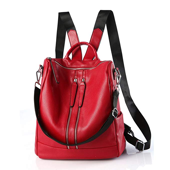 Backpack Women Genuine Leather Casual Shoulder Bag Purse Versatile Unisex Classic