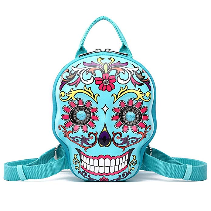 Sugar Skull Day of the Dead Small Backpack Women Purse Fashion Calavera Daypack